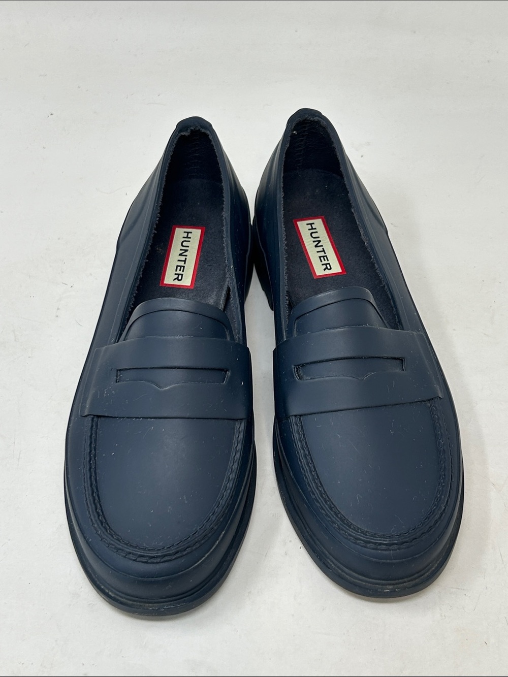 Hunter Refined Matte Penny Loafer Size 7 Navy Blue - Picture 2 of 8